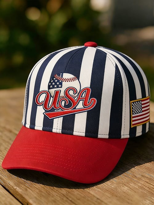 USA Stripe White Black Baseball Cap World Baseball Classic 2026 Hat Perfect For Supporters