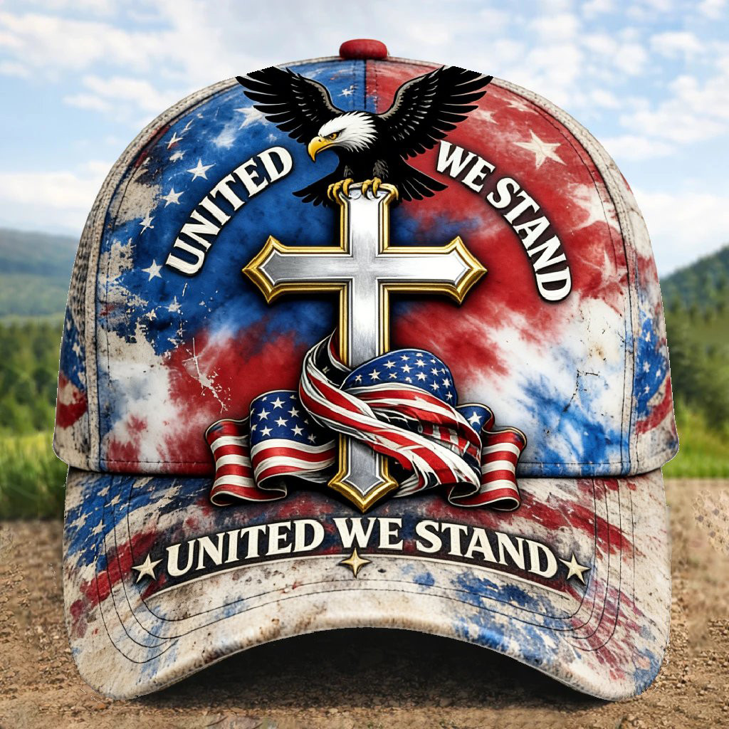 USA United We Stand Faith Patriotic Eagle Hat Independence Day Baseball Cap USA United We Stand Faith Patriotic Eagle Hat Independence Day Baseball Cap - Image 1