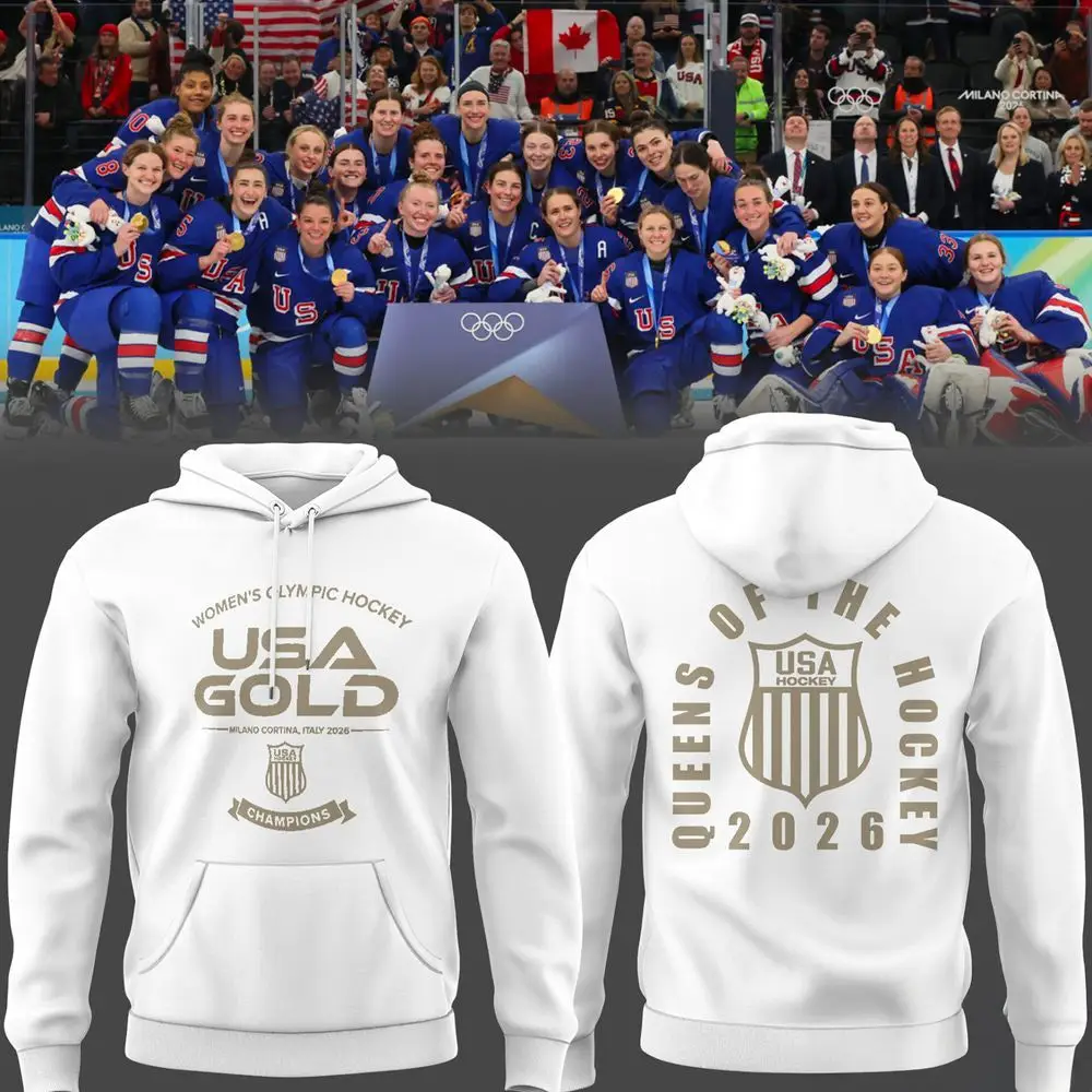 USA Women’s Hockey 2026 Gold Medal Milano Cortina Champions Hoodie USA Hockey Merch