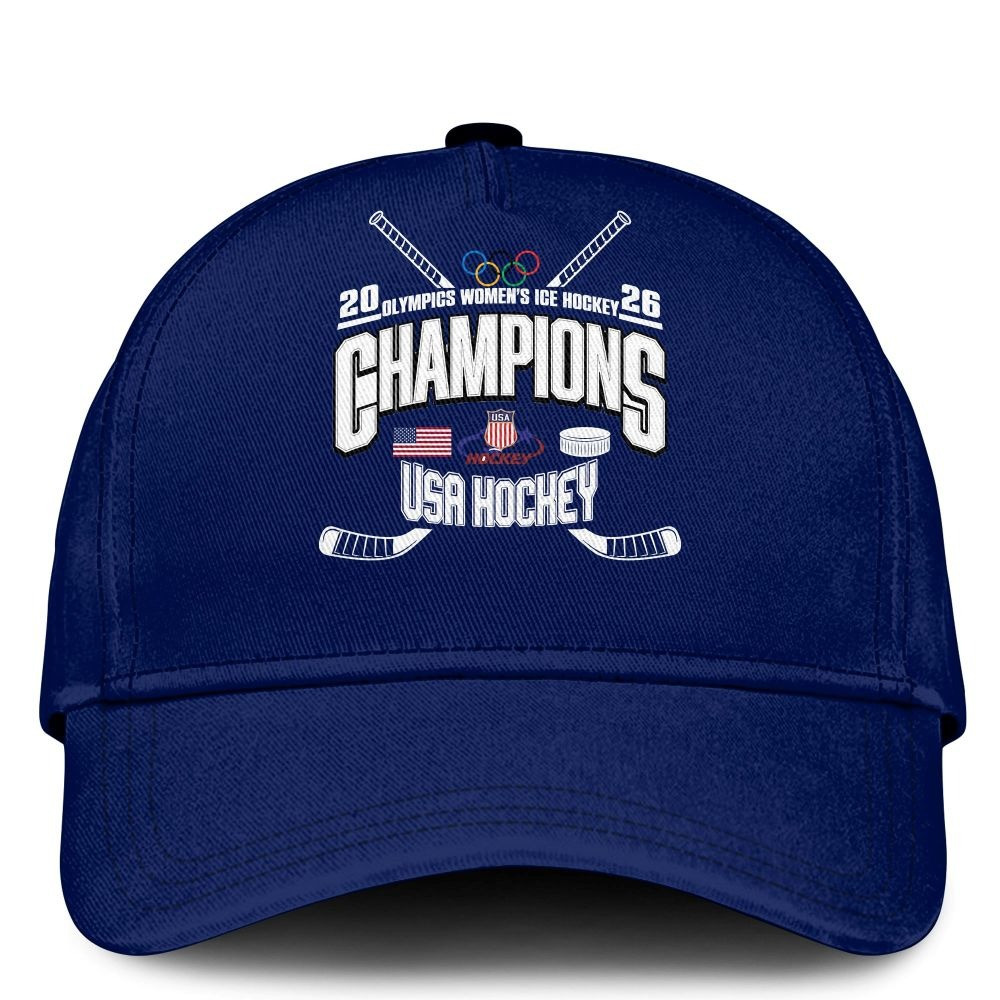 USA Women's Ice Hockey Gold Medal Hat Team USA Hockey Merch Olympics 2026 Ball Cap