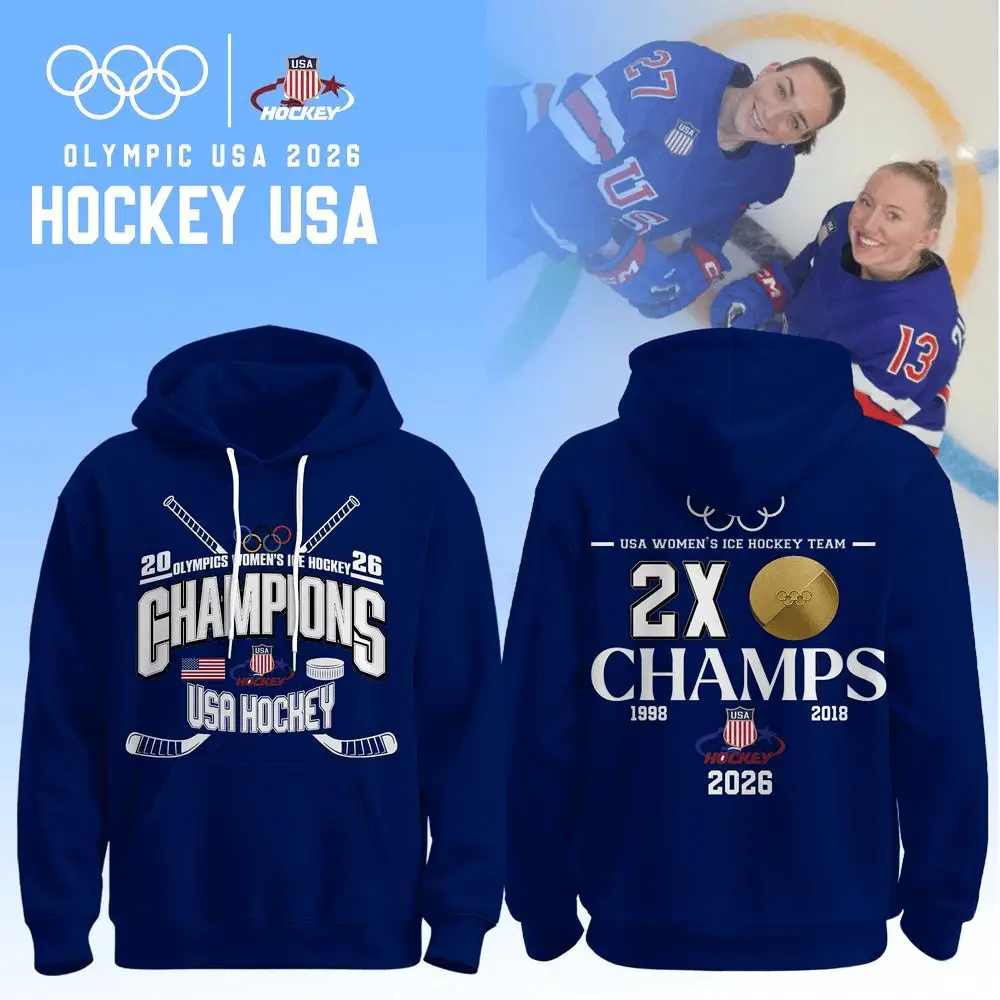 USA Women's Ice Hockey Gold Medal Hoodie Team USA Hockey Merch Olympics 2026 Cool Clothing
