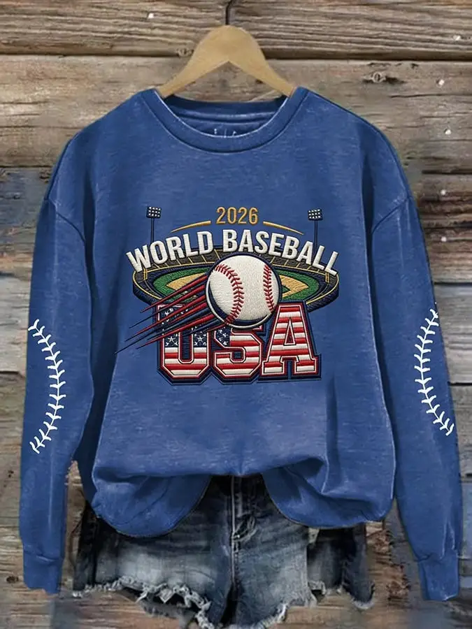 USA World Baseball Classic 2026 Sweatshirt Women's Team USA Baseball Merch Fan Apparel