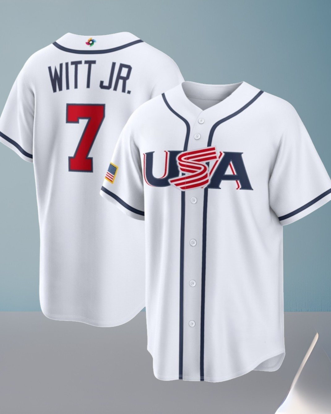 USA World Baseball Classic Bobby Witt Jr. 2026 Baseball Name & Number Jersey Gift For Men