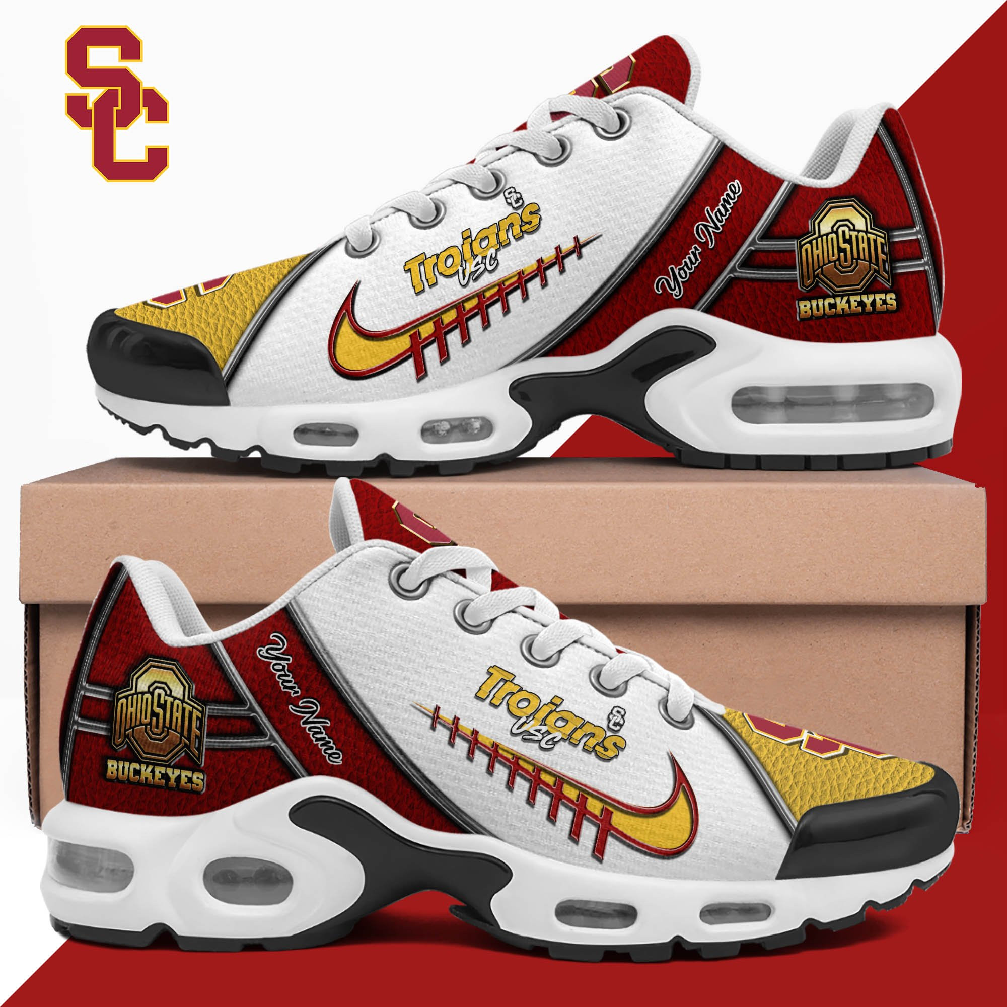Usc Trojans Shoes 2026 Version Custom Your Name, Football Team Shoes 516