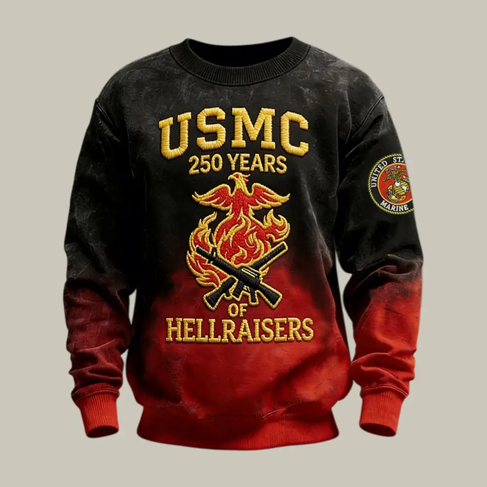 USMC 250 Years Of Hellraisers Sweatshirt Marine Corps Apparel Gift For Him