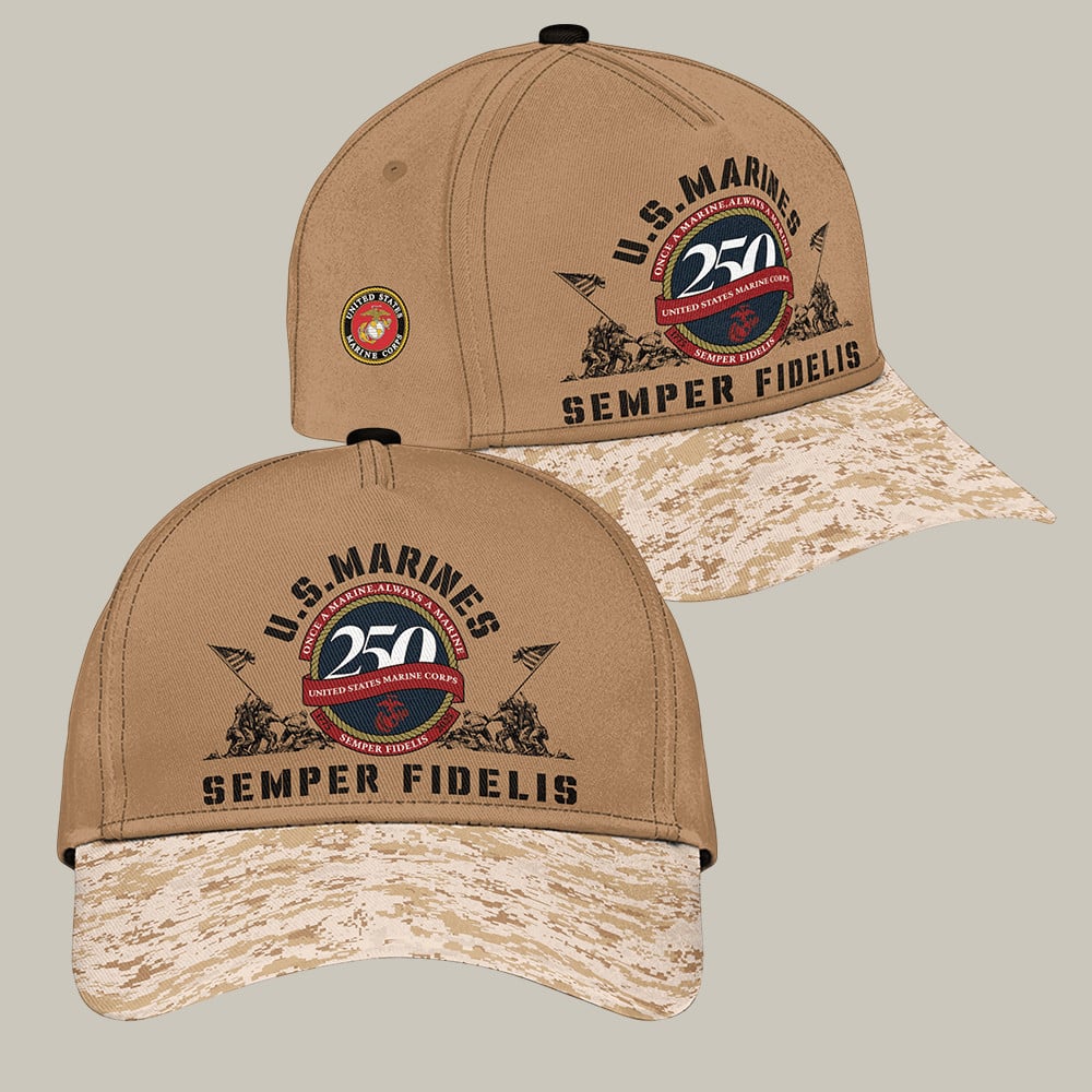 USMC 250Th Anniversary 1775 2025 Camo Hat US Semper Fidelis Merch Gifts For Veterans USMC 250Th Anniversary 1775 2025 Camo Hat US Semper Fidelis Merch Gifts For Veterans - Image 1