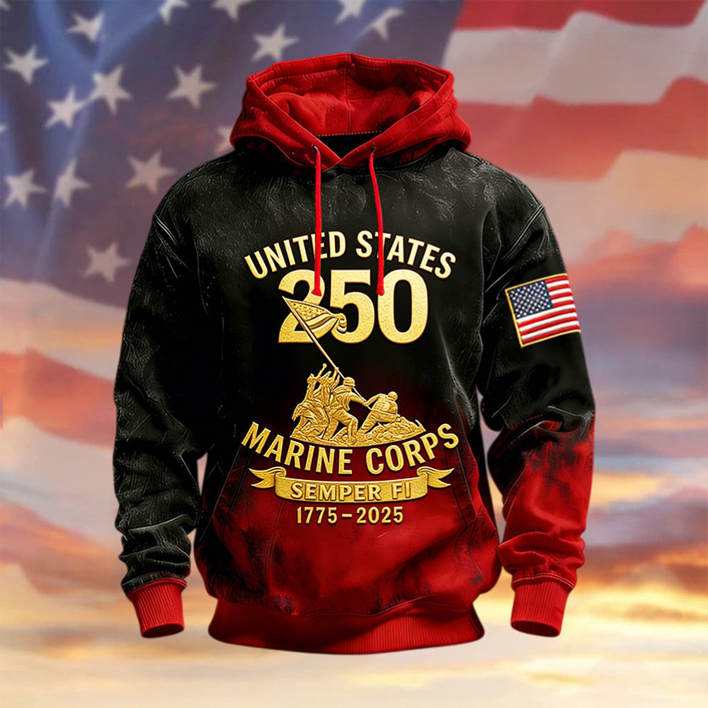 USMC 250Th Anniversary 1776 2026 Hoodie Semper Fi Apparel USMC Gift For Boyfriend USMC 250Th Anniversary 1776 2026 Hoodie Semper Fi Apparel USMC Gift For Boyfriend - Image 1