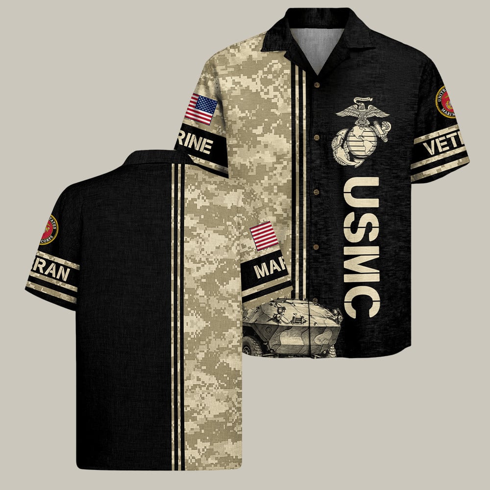 USMC 250Th Anniversary Camo Hawaiian Shirt Semper Fidelis Veteran Merch Veteran Gifts USMC 250Th Anniversary Camo Hawaiian Shirt Semper Fidelis Veteran Merch Veteran Gifts - Image 1
