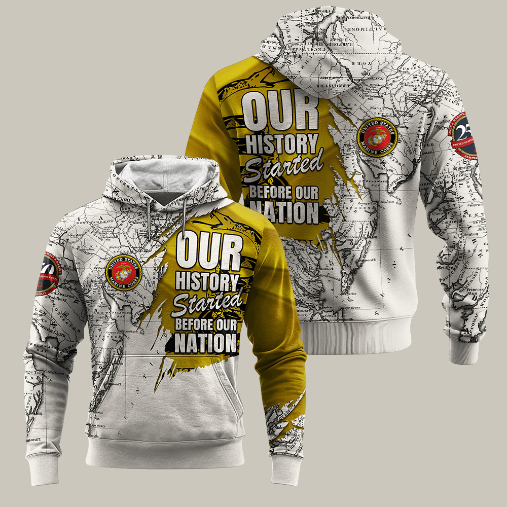 USMC 250Th Anniversary Hoodie Our History Started Before Our Nation Veteran Merch Gift Ideas USMC 250Th Anniversary Hoodie Our History Started Before Our Nation Veteran Merch Gift Ideas - Image 1