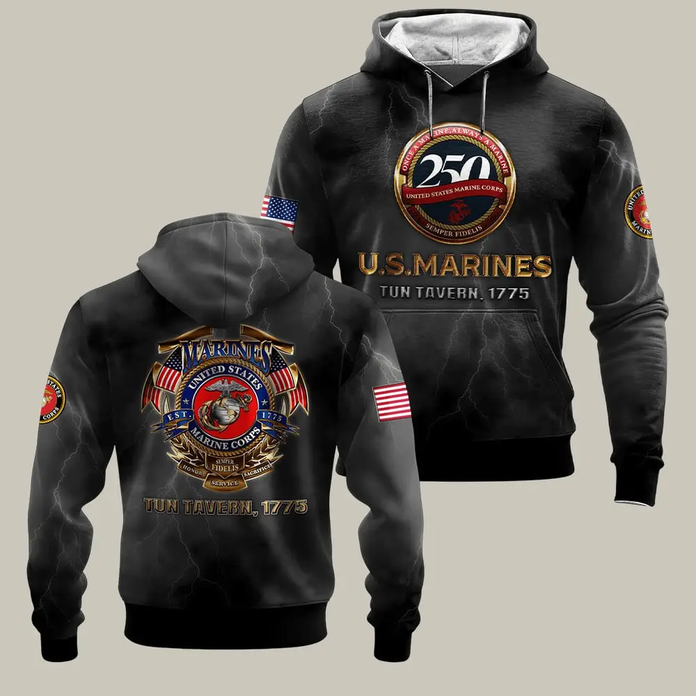 USMC 250Th Anniversary Hoodie Tun Tavern US Marines Merch Gifts For Us Marines USMC 250Th Anniversary Hoodie Tun Tavern US Marines Merch Gifts For Us Marines - Image 1