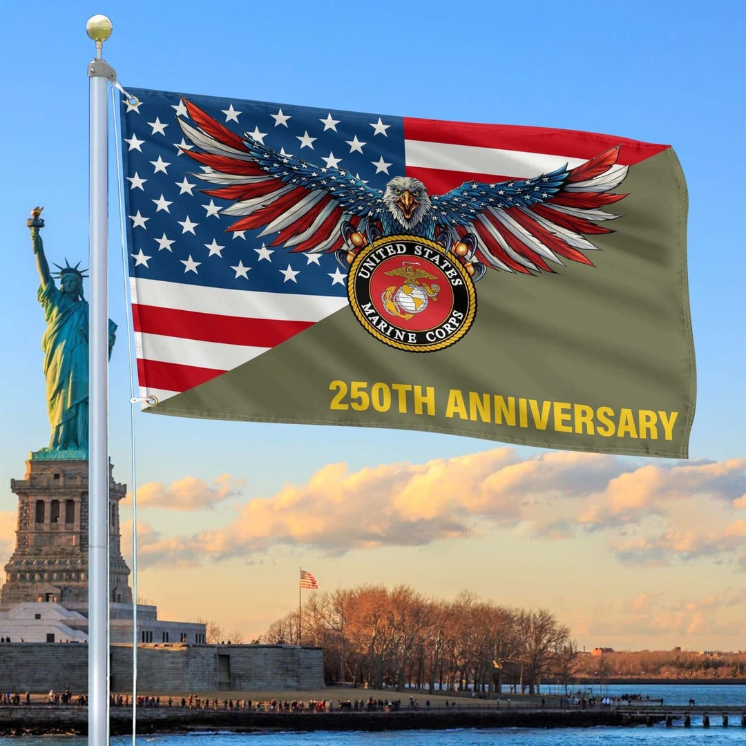 USMC 250th Anniversary Marine Corps Flag Gifts For Marine Veteran on Father's Day