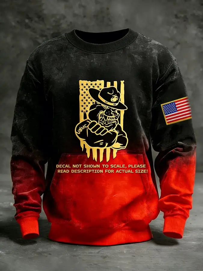 USMC Military Owl Sweatshirt United States Marine Corps Patriotic Clothing Gift For Him