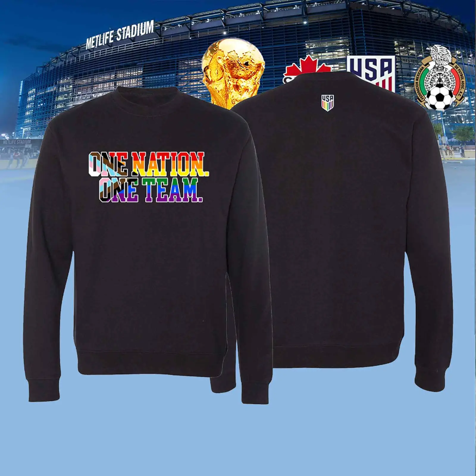 USMNT FIFA World Cup 2026 Sweatshirt One Nation One Team Clothes Father's Day Gift Ideas USMNT FIFA World Cup 2026 Sweatshirt One Nation One Team Clothes Father's Day Gift Ideas - Image 1