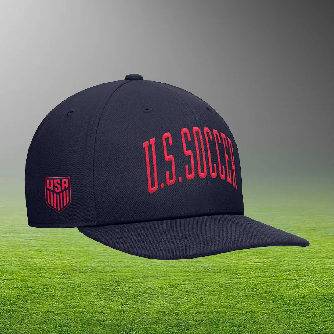 USMNT Unisex Pro Snapback Hat Navy Embroidery World Cup 2026 USA Gift for Fans