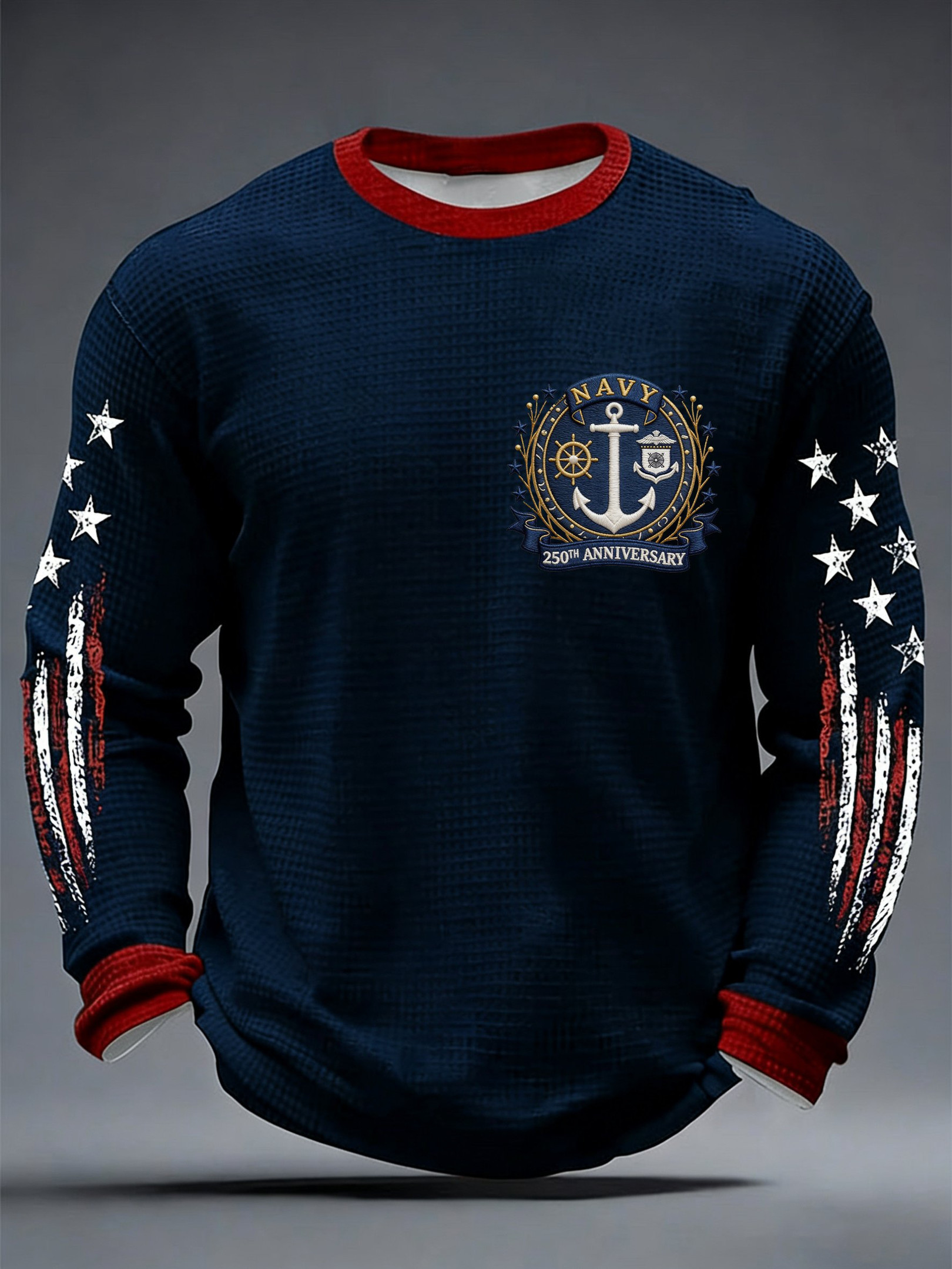 USN 250Th Anniversary 1775 2025 Sweatshirt Navy Anchor Pattern Veteran Merch Gifts For Military