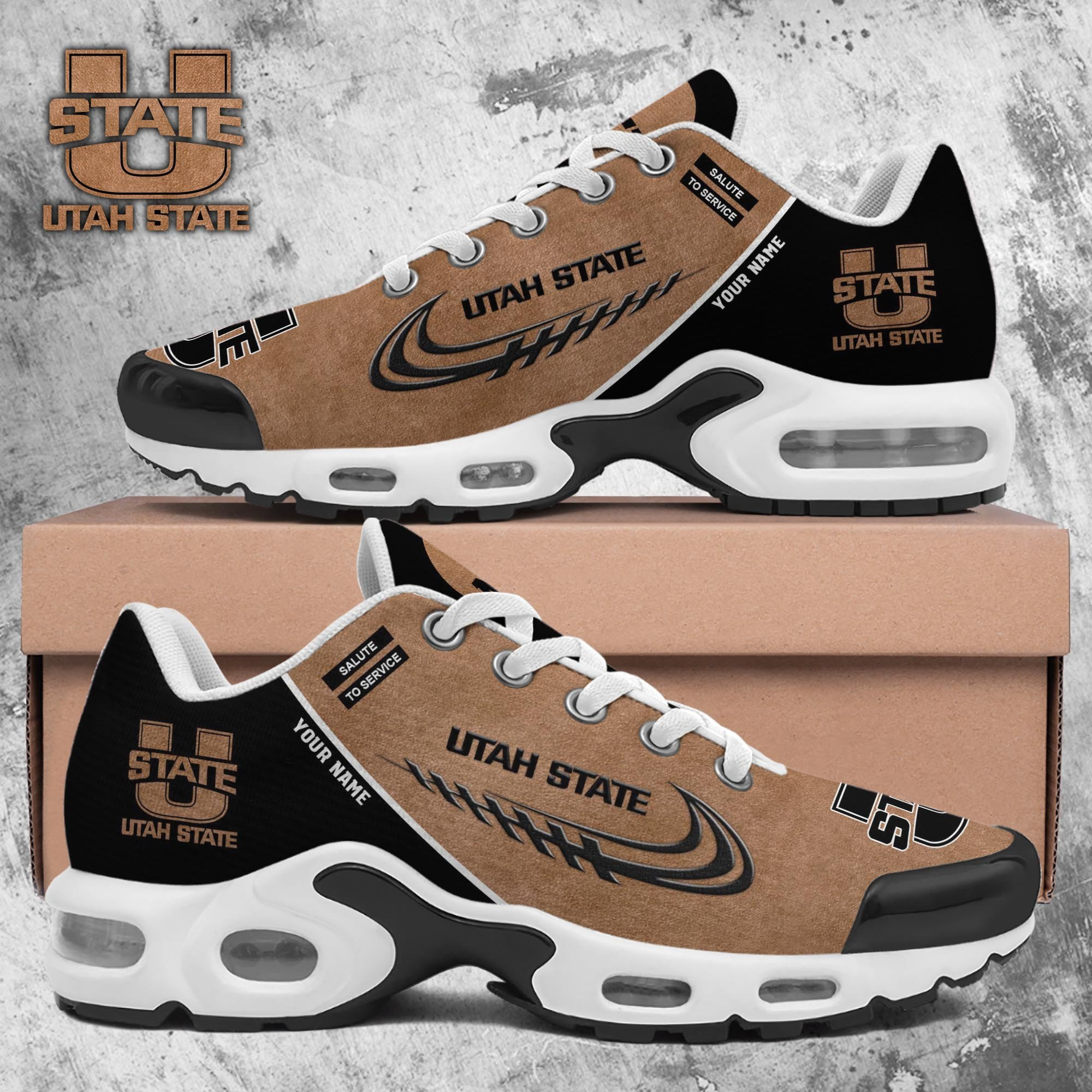 Utah State Aggies Shoes 2026 Version Custom Name, Shoes For Football Fans, Fan Gifts Ph637