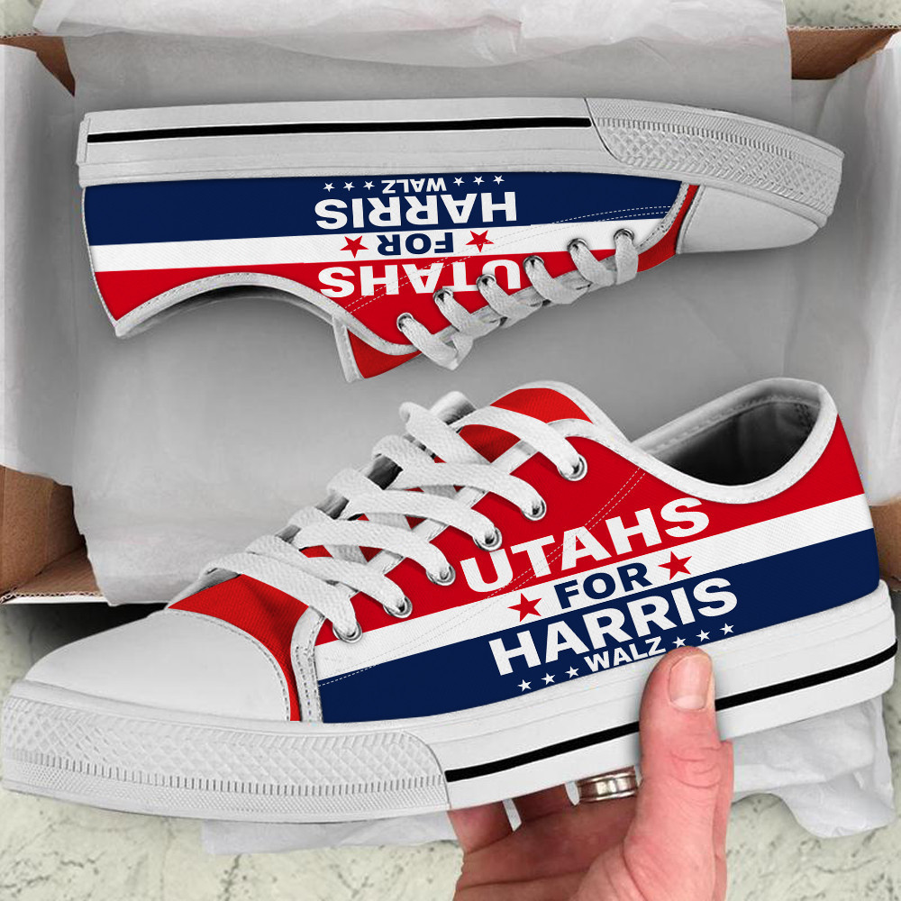 Utahns For Harris Walz 2024 Low Top Shoes Utahns Support Harris Walz Political Shoes