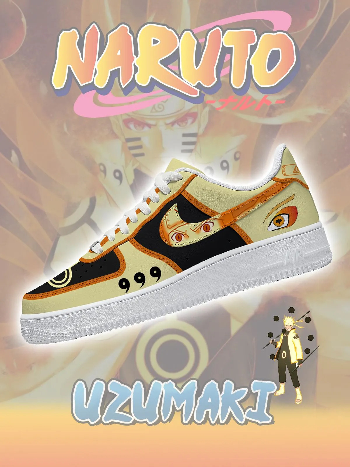 Uzumaki Naruto Air Force 1 Shoes Sneakers Uzumaki Naruto Air Force 1 Shoes Sneakers - Image 1