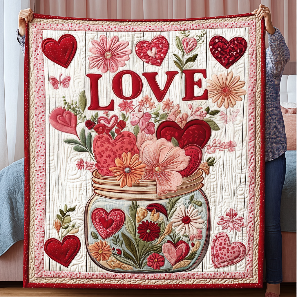 Valentine Blossom Quilted Blanket Cozy Home Decor Best Valentines Gifts For Her