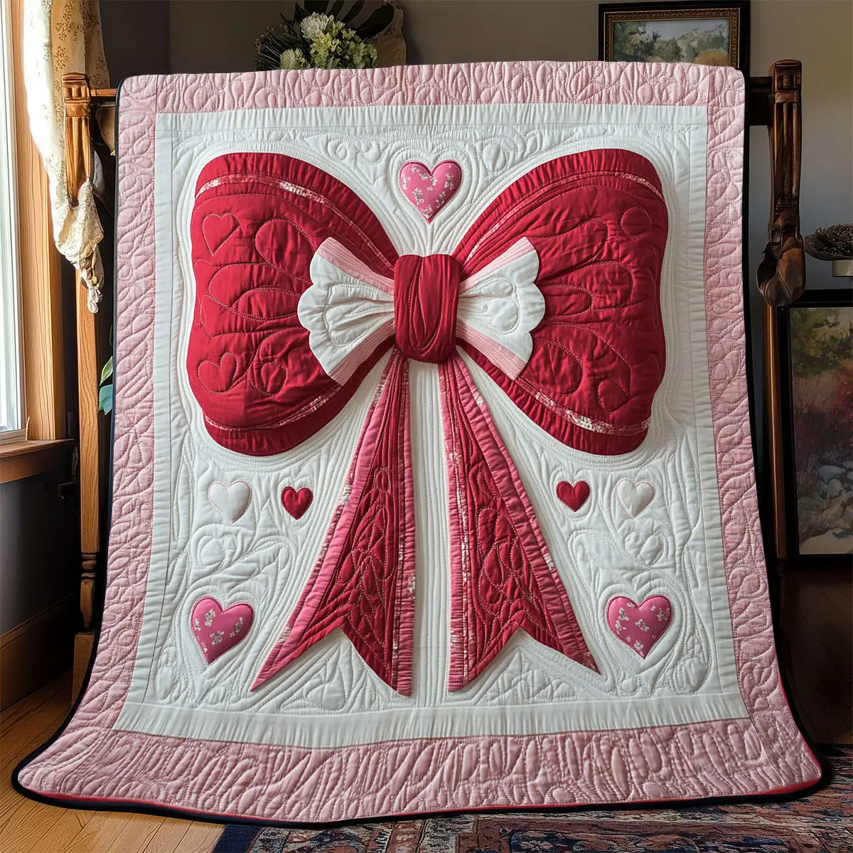 Valentine Bow Quilt Blankets Best Throw Blanket Awesome Mother's Day Gifts 2025