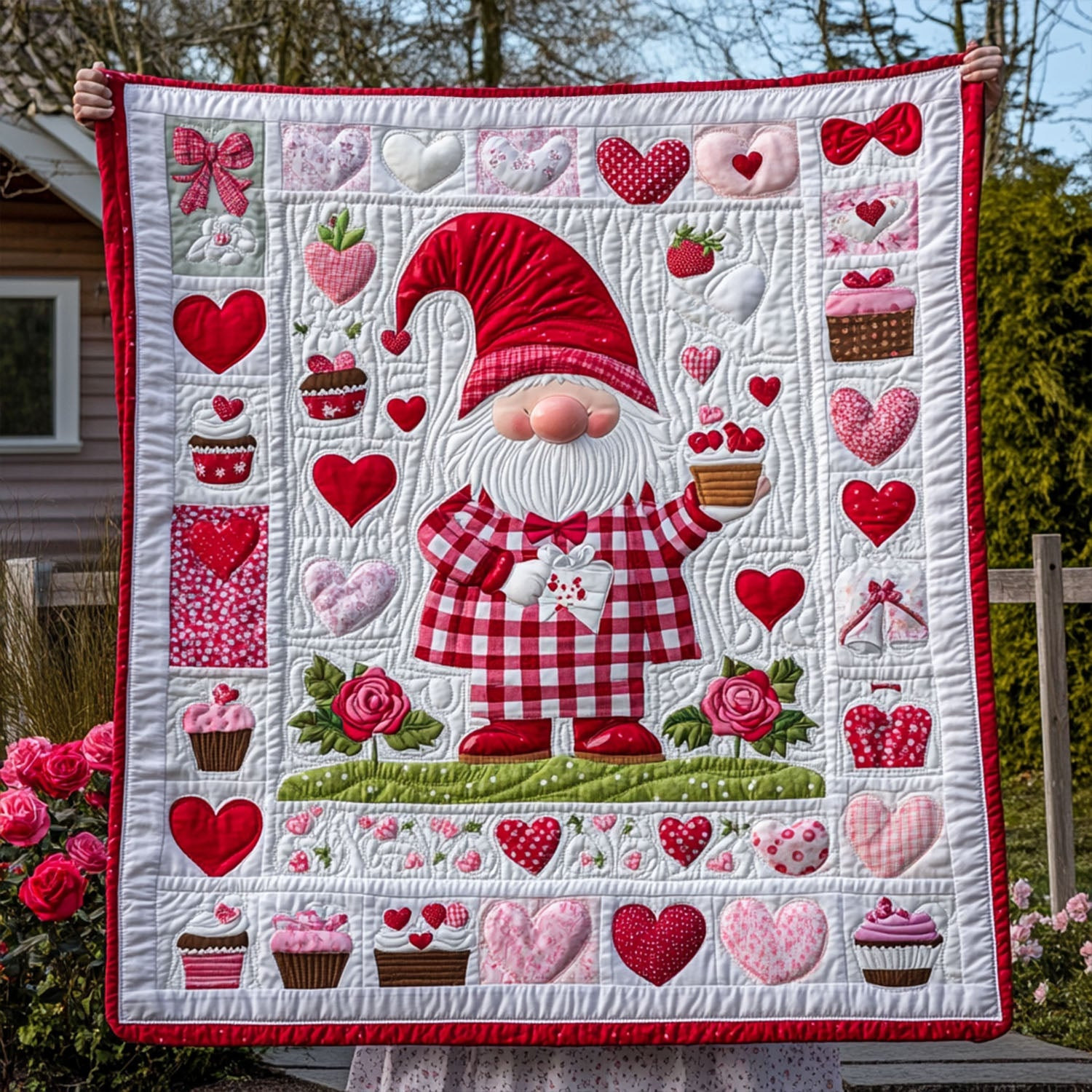 Valentine Charm Quilted Blanket Aesthetic Home Decor Unique Valentine's Day Ideas