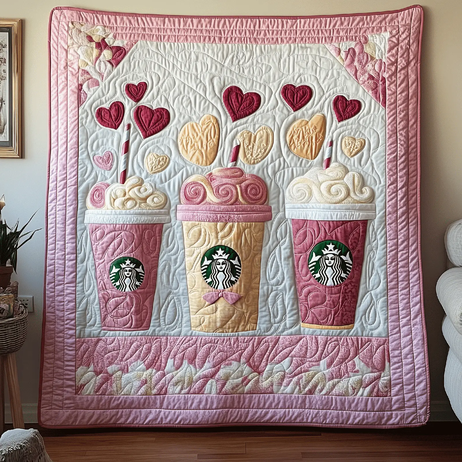 Valentine Day Drink Quilted Blanket Home Decor Ideas Valentine Gift Ideas For Him