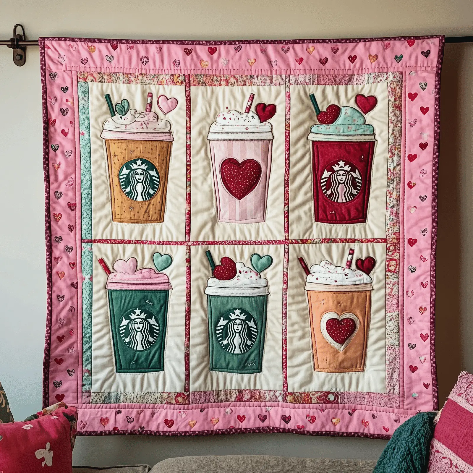 Valentine Day Drink Quilted Blanket Home Decor Ideas Valentines Gifts For Men