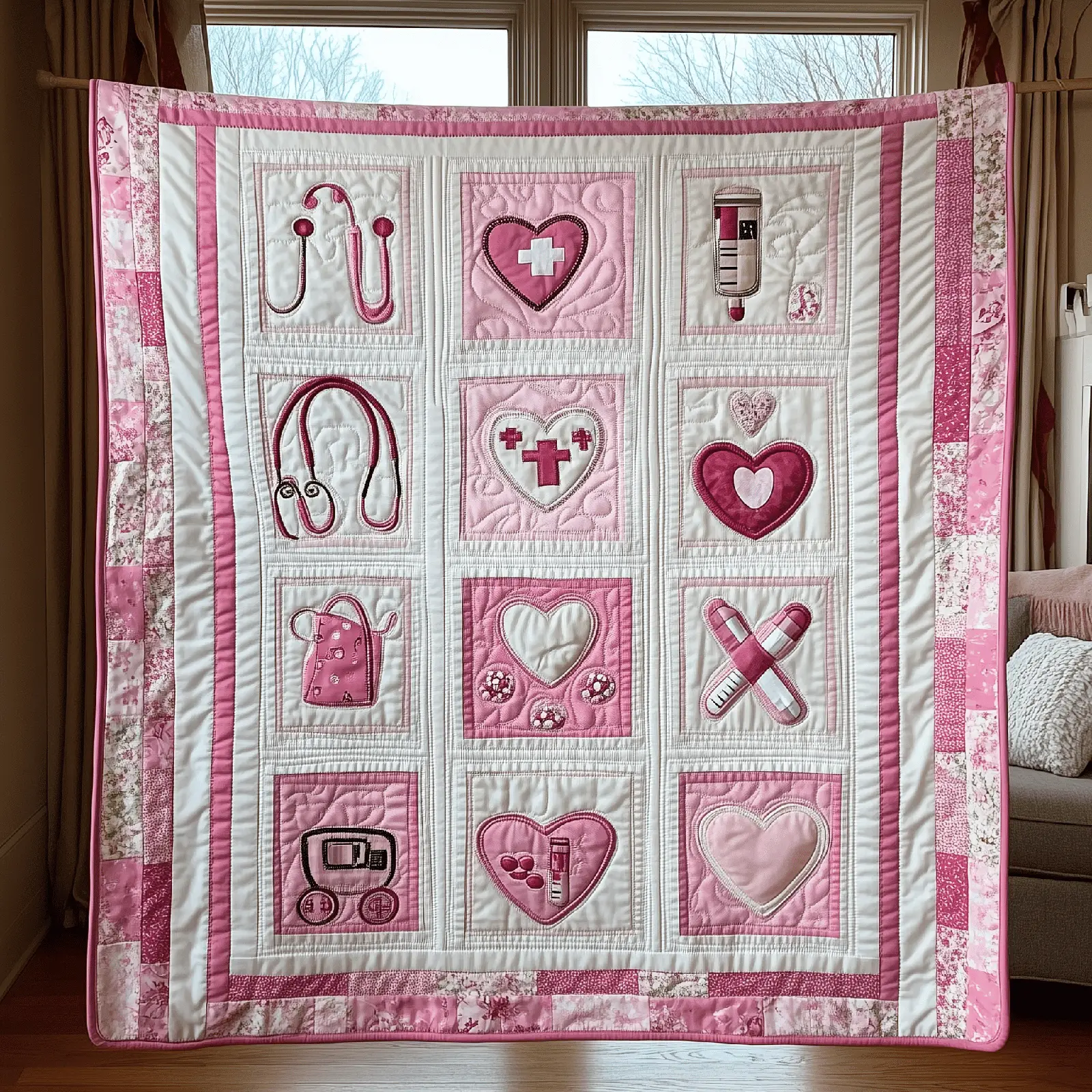 Valentine For Nurse Quilted Blanket Holiday Home Decorations Presents For Medical Students Valentine For Nurse Quilted Blanket Holiday Home Decorations Presents For Medical Students - Image 1