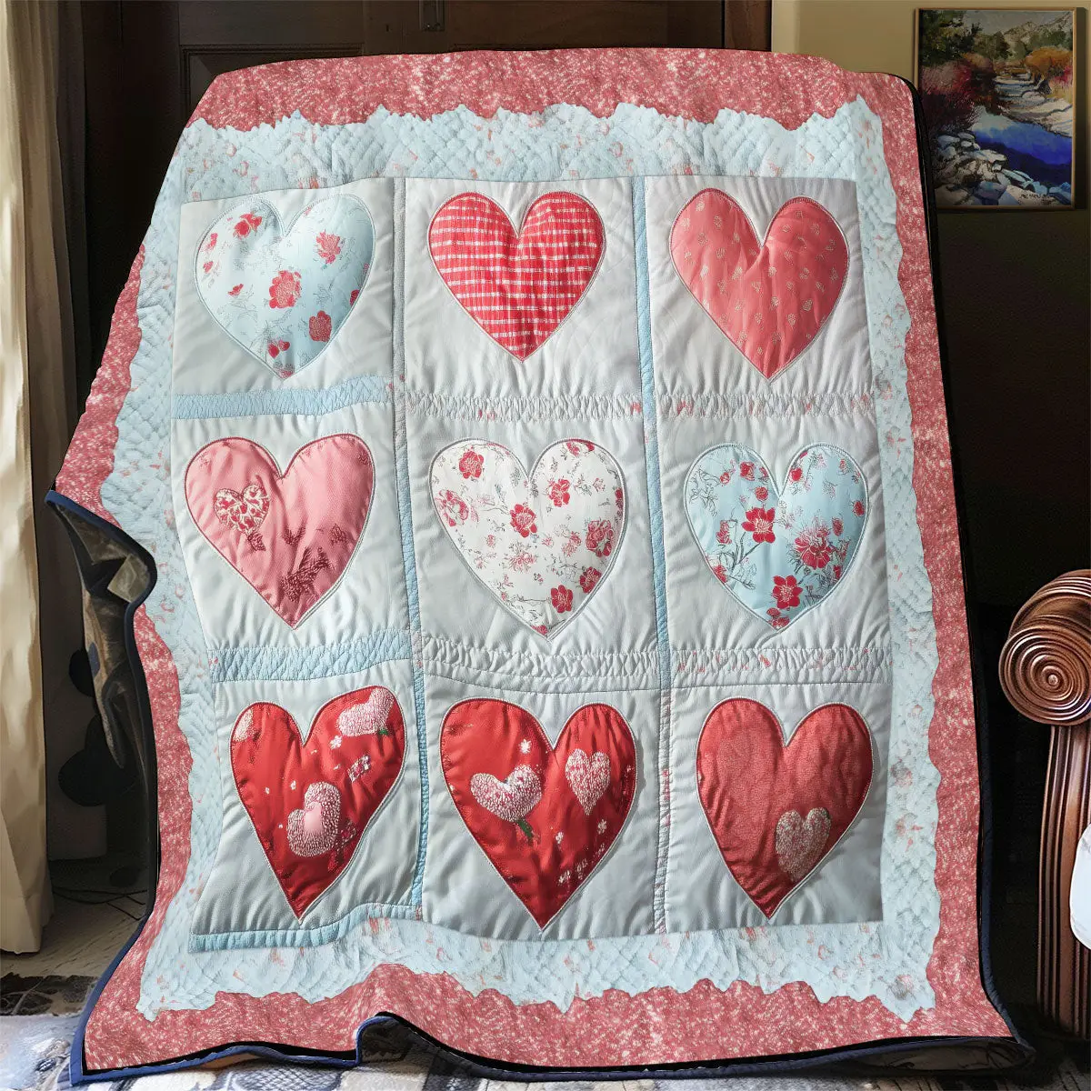 Valentine Heart Quilt Blankets Best Throw Blanket Unique Gifts For Mom