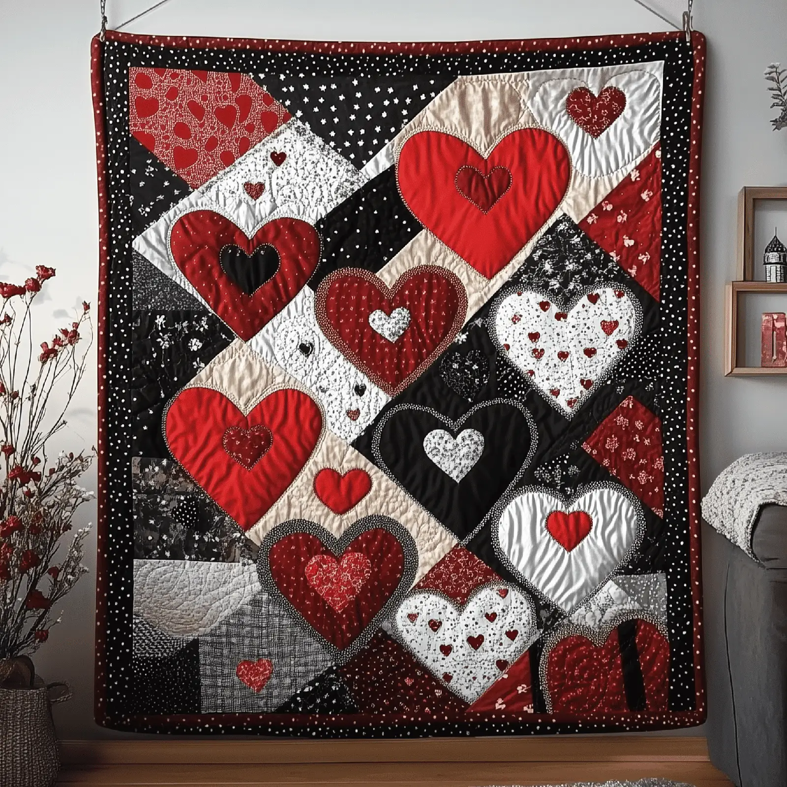 Valentine's Day Quilted Blanket Cozy Vibe Trendy Home Decorations Presents For Wife