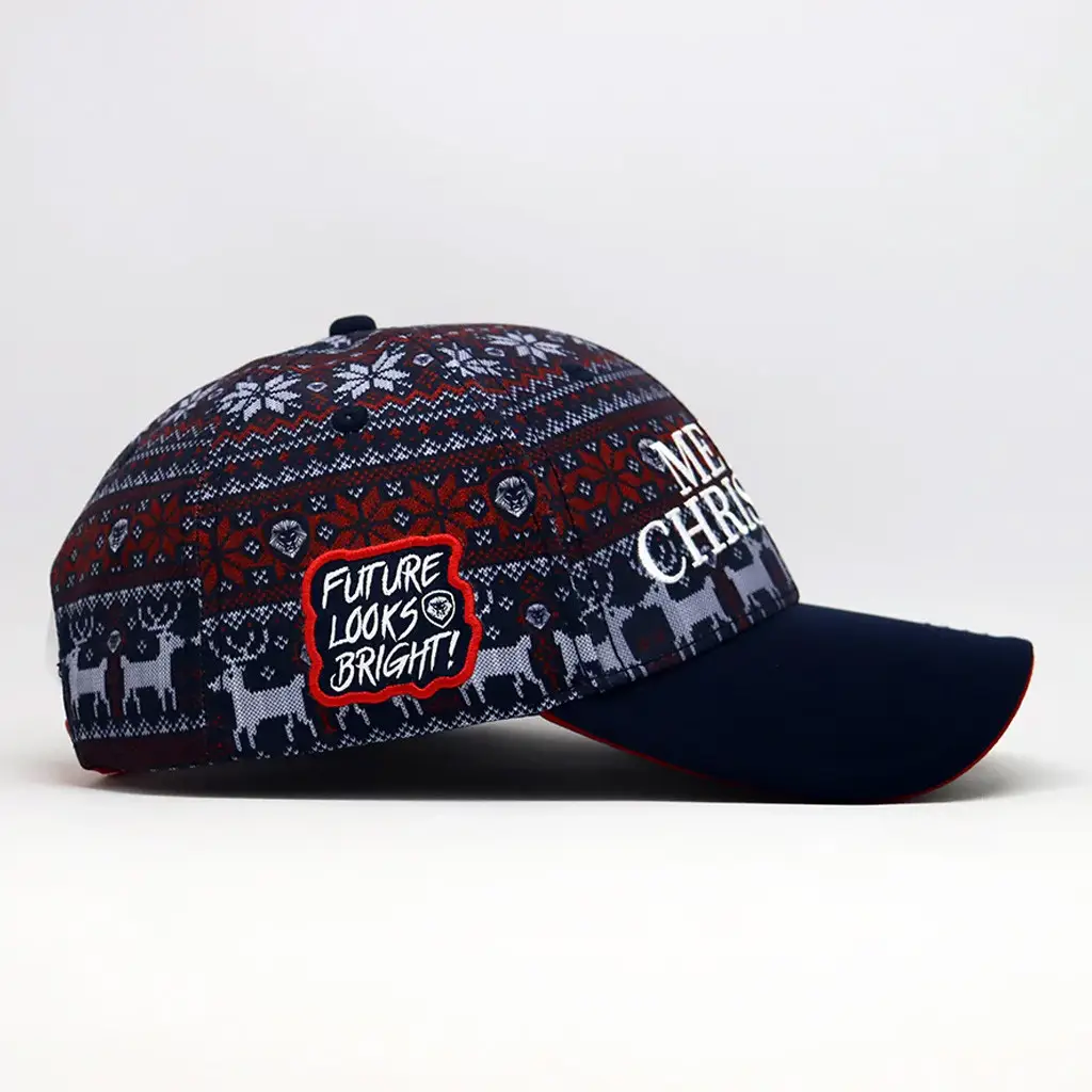 Valuetainment Merch Future Looks Bright Holiday Pattern Embroidered Hat Merry Christmas Hat Valuetainment Merch Future Looks Bright Holiday Pattern Embroidered Hat Merry Christmas Hat - Image 1