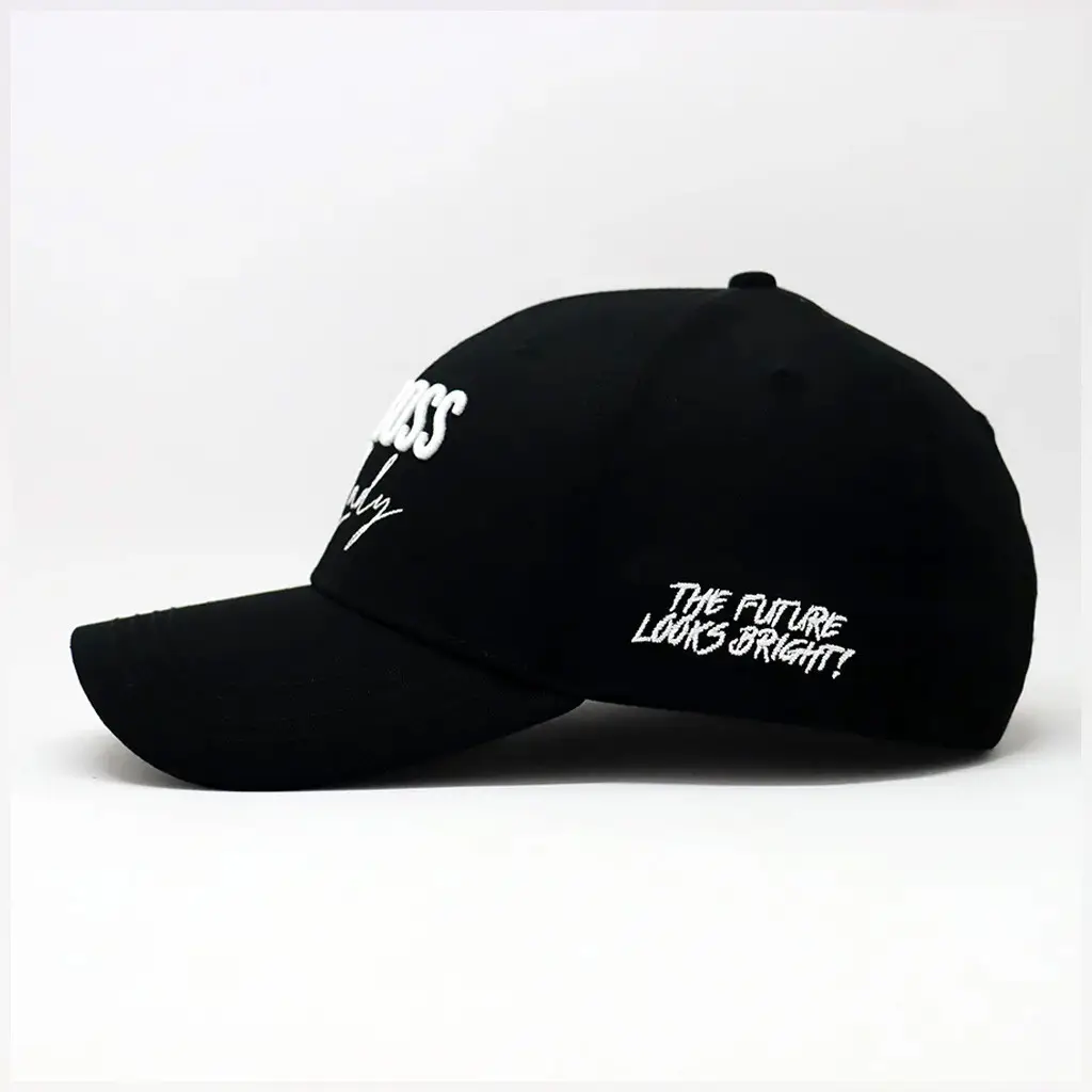 Valuetainment Merch The Future Looks Bright Boss Lady Black And White Embroidered Hat Dad Gifts Valuetainment Merch The Future Looks Bright Boss Lady Black And White Embroidered Hat Dad Gifts - Image 1