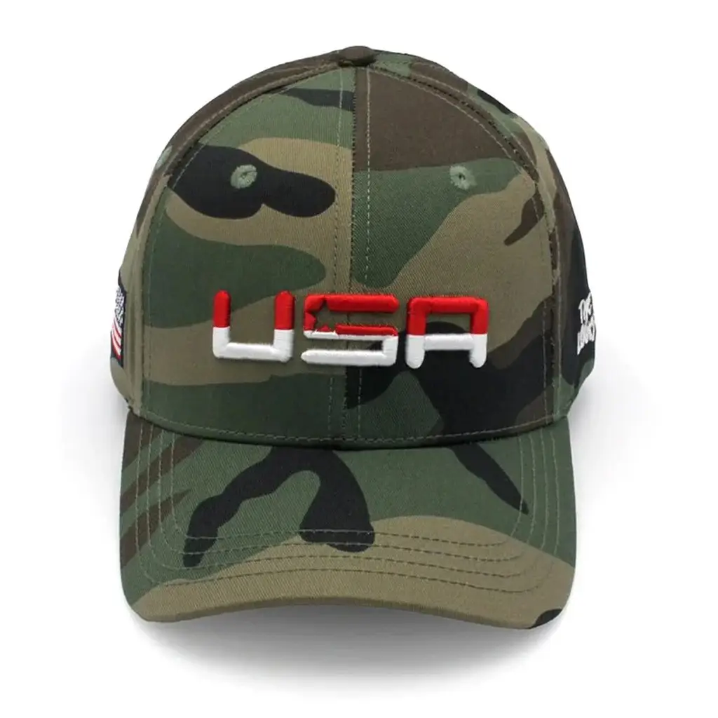 Valuetainment Merch USA The Future Looks Bright Camo Embroidered Hat Gifts For Dad -WearandDecor