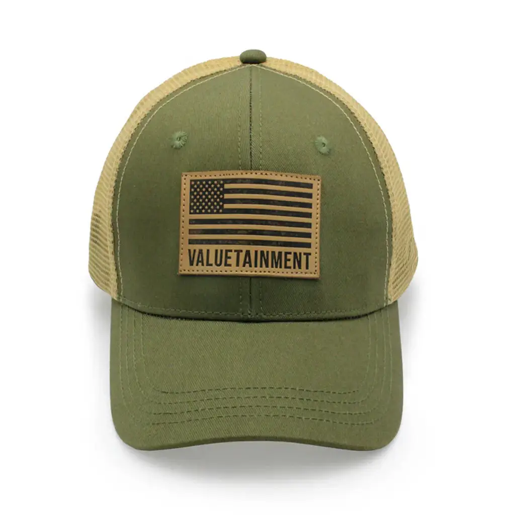 Valuetainment Merch Valuetainment USA Flag Trucker Hat Unique Gifts For Husband -WearandDecor
