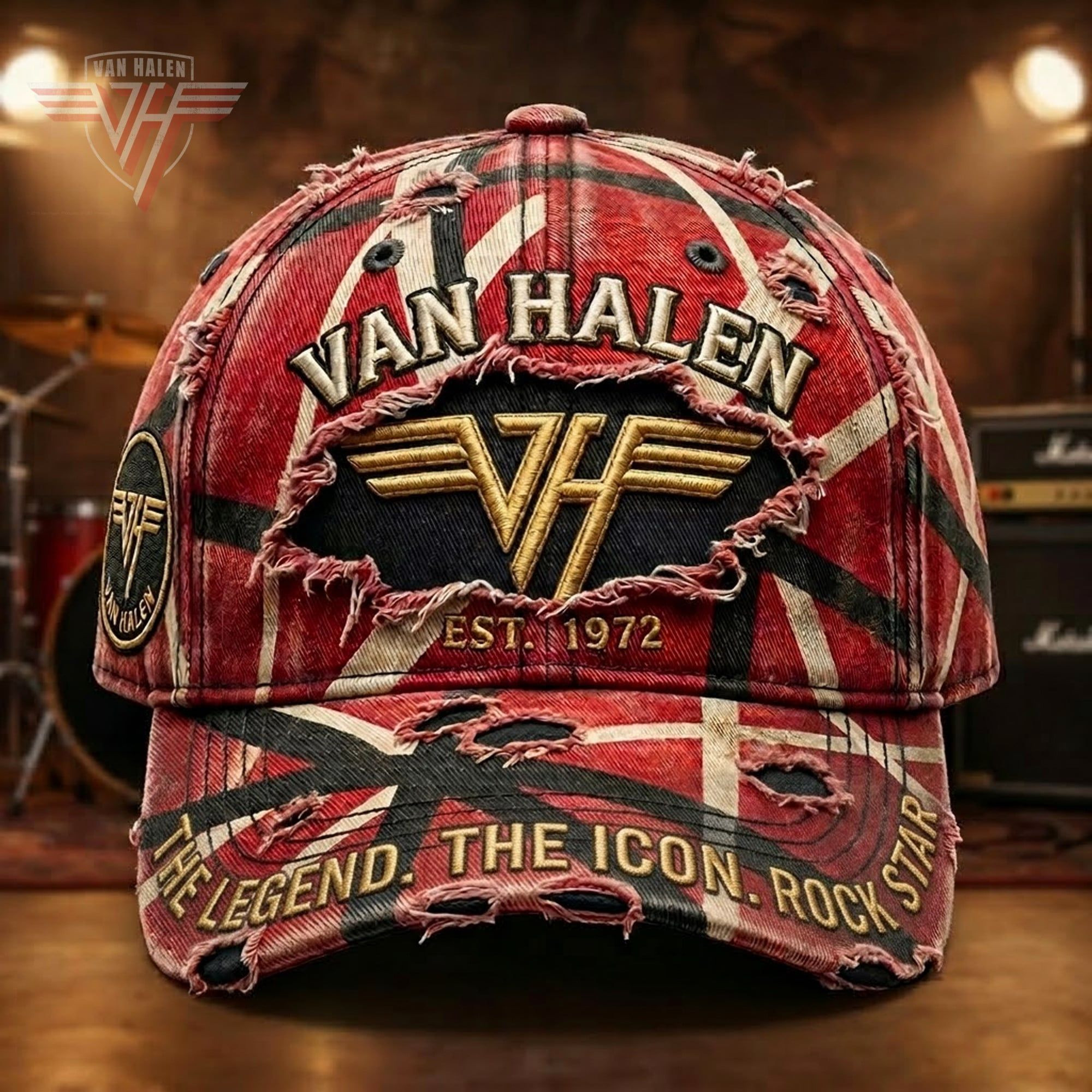 Van Halen Merch Dad Hat The Legend The Icon Rock Star Ball Cap Gift For Fans