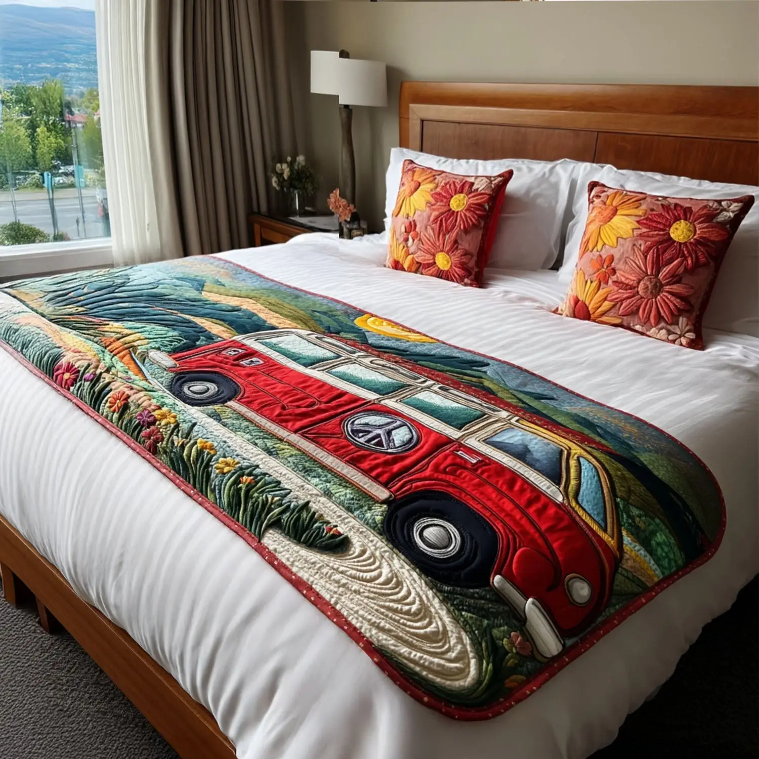 Van in the Wild Quilted Bed Runner Van in the Wild Travel Lover Gift