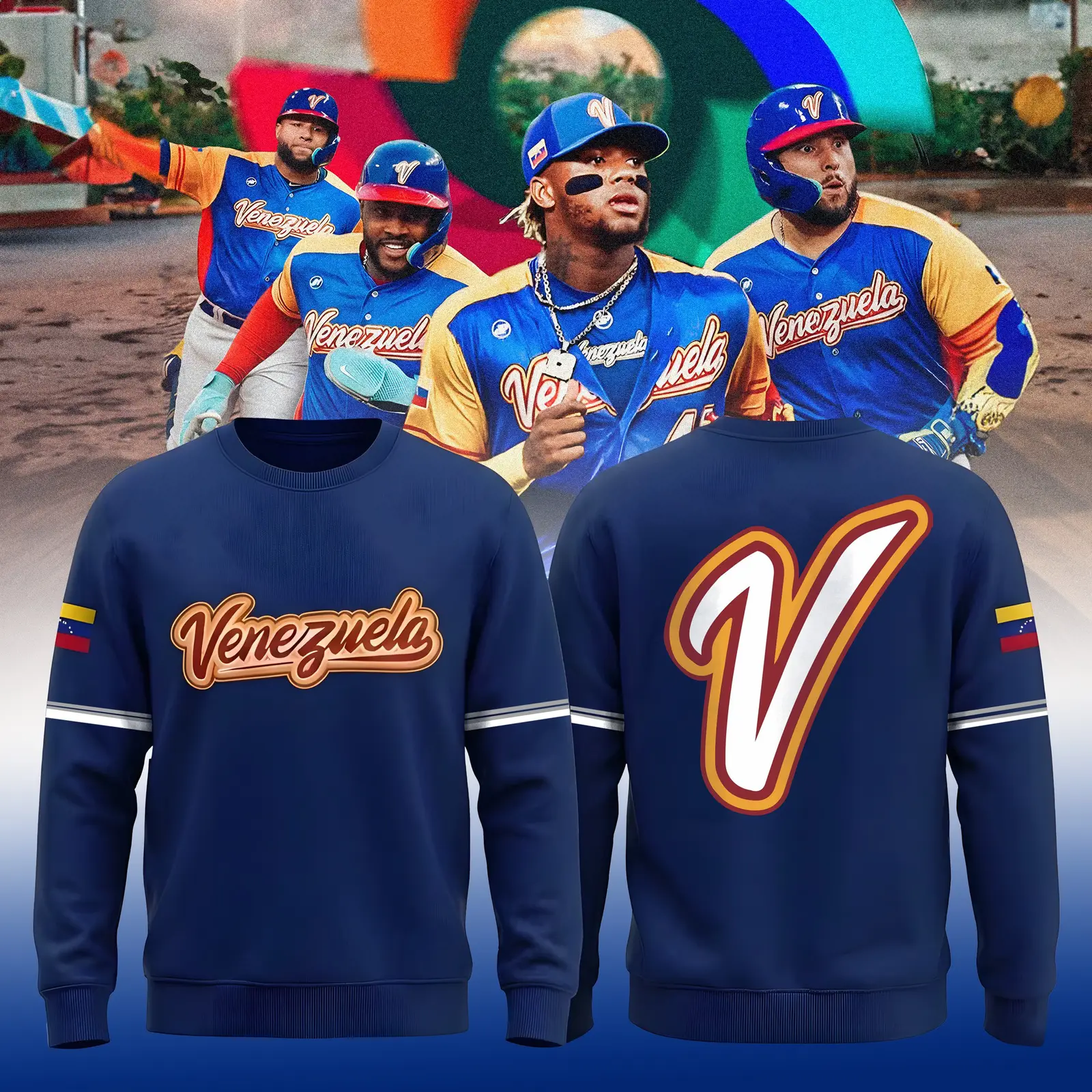 Venezuela 2026 World Baseball Classic Sweatshirt Baseball Apparel Cool Gift For Fans Venezuela 2026 World Baseball Classic Sweatshirt Baseball Apparel Cool Gift For Fans - Image 1