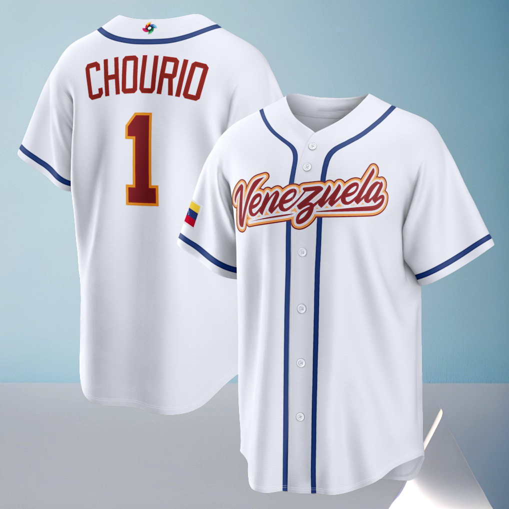 Venezuela Baseball Jackson Chourio 2026 World Baseball Classic Home Stadium Jersey Gift For Baseball Lovers