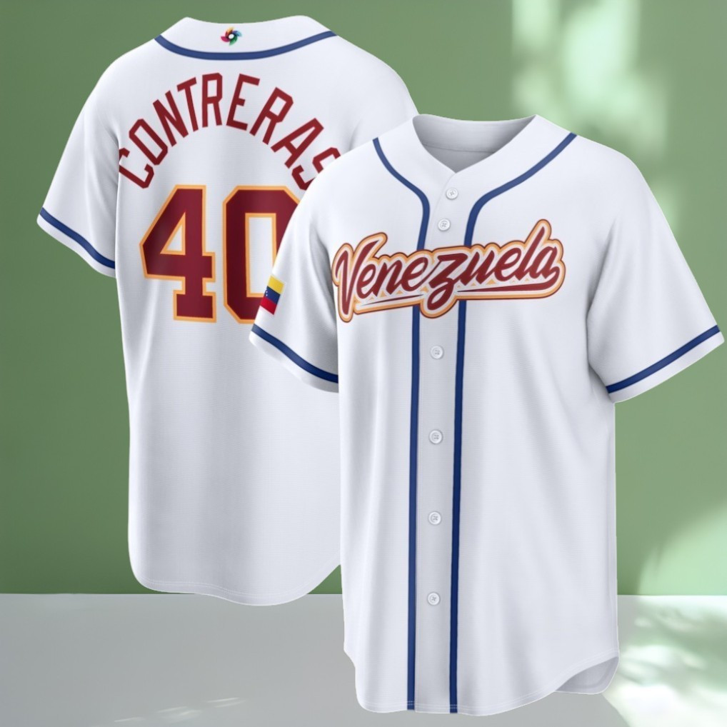 Venezuela Baseball Jersey Shirt Contreras 40 WBC 2026 Clothing Gift For Fans