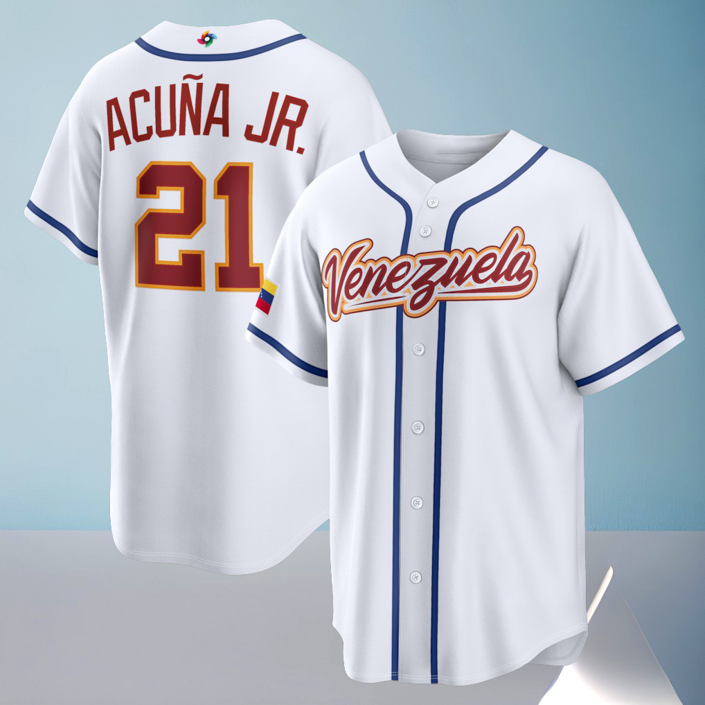 Venezuela Baseball Ronald Acuña Jr. 2026 World Baseball Classic Home Stadium Jersey Gift For Baseball Lovers