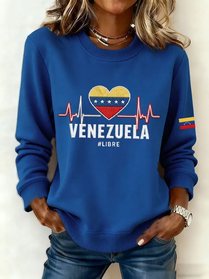 Venezuela Libre Heart Rate Sweatshirt Make Venezuela Great Again Merch Inspired Apparel