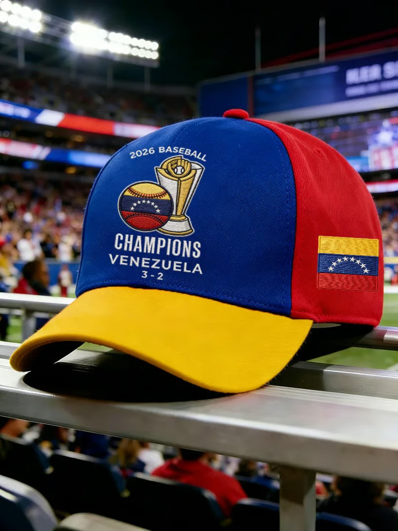 Venezuela WBC 2026 Champions 3-2 Baseball Hat Trophy Fan Gear Patriotic Gift For Baseball Lovers