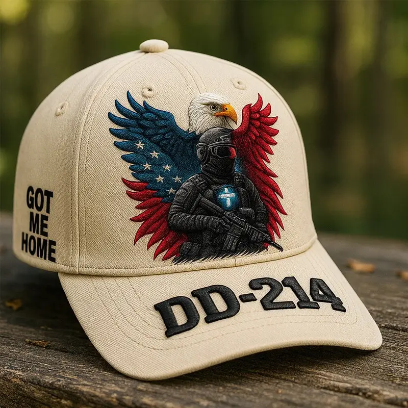 Veteran DD-214 Hat Got Me Home Military Eagle Soldier Patriotic Cap Gifts For Friend