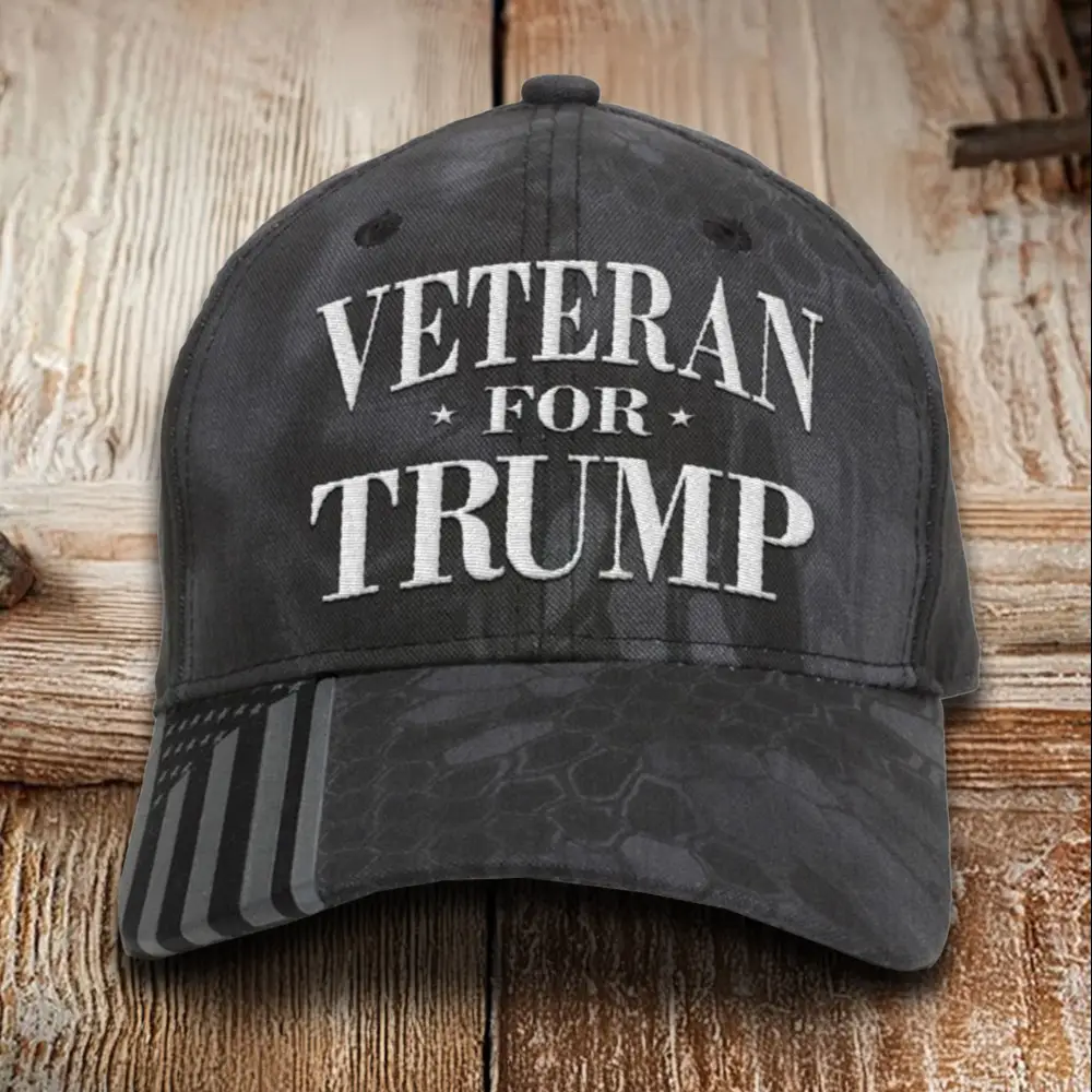 Veteran For Trump 2024 Embroidered Camo Hat Pro Trump Hat Gifts For Veterans