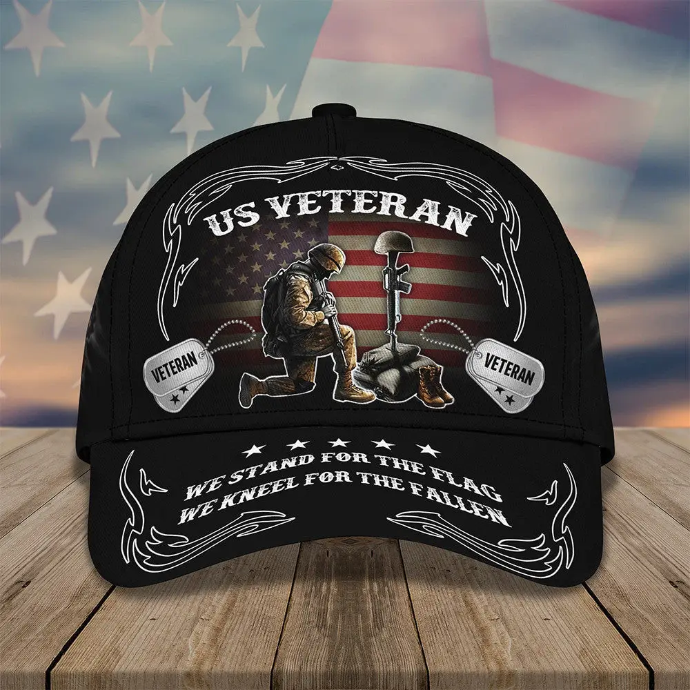 Veteran Hat We Stand For Flag Kneel For The Kneel Military Thank You Gifts -WearandDecor Veteran Hat We Stand For Flag Kneel For The Kneel Military Thank You Gifts -WearandDecor - Image 1
