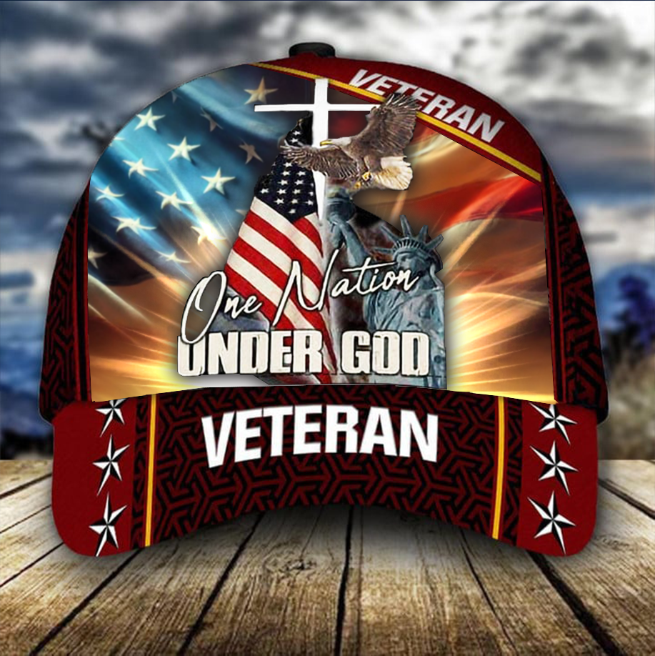 Veteran One Nation Under God Hat Faith Merch Patriotic Gifts For Veterans