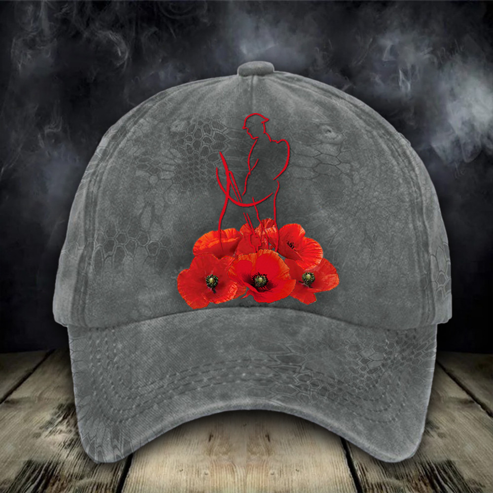 Veteran Red Poppy Hat Veterans Day Hat Lest We Forget Merch Gifts For Military