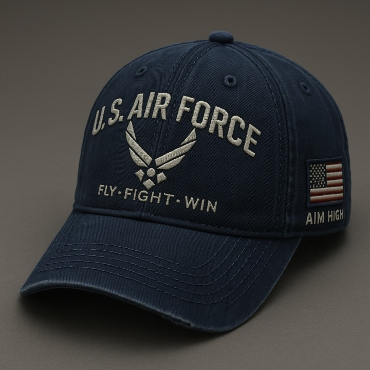 Veteran US Air Force Hat Fly Fight Win Aim High Patriotic Veteran Presents For Men