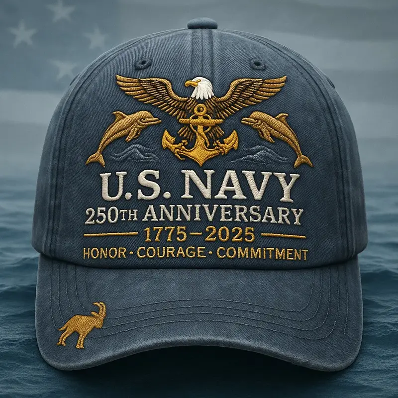 Veteran US Navy 250th Anniversary Hat Eagle Honor Courage Commitment Patriotic Gift Ideas Veteran US Navy 250th Anniversary Hat Eagle Honor Courage Commitment Patriotic Gift Ideas - Image 1