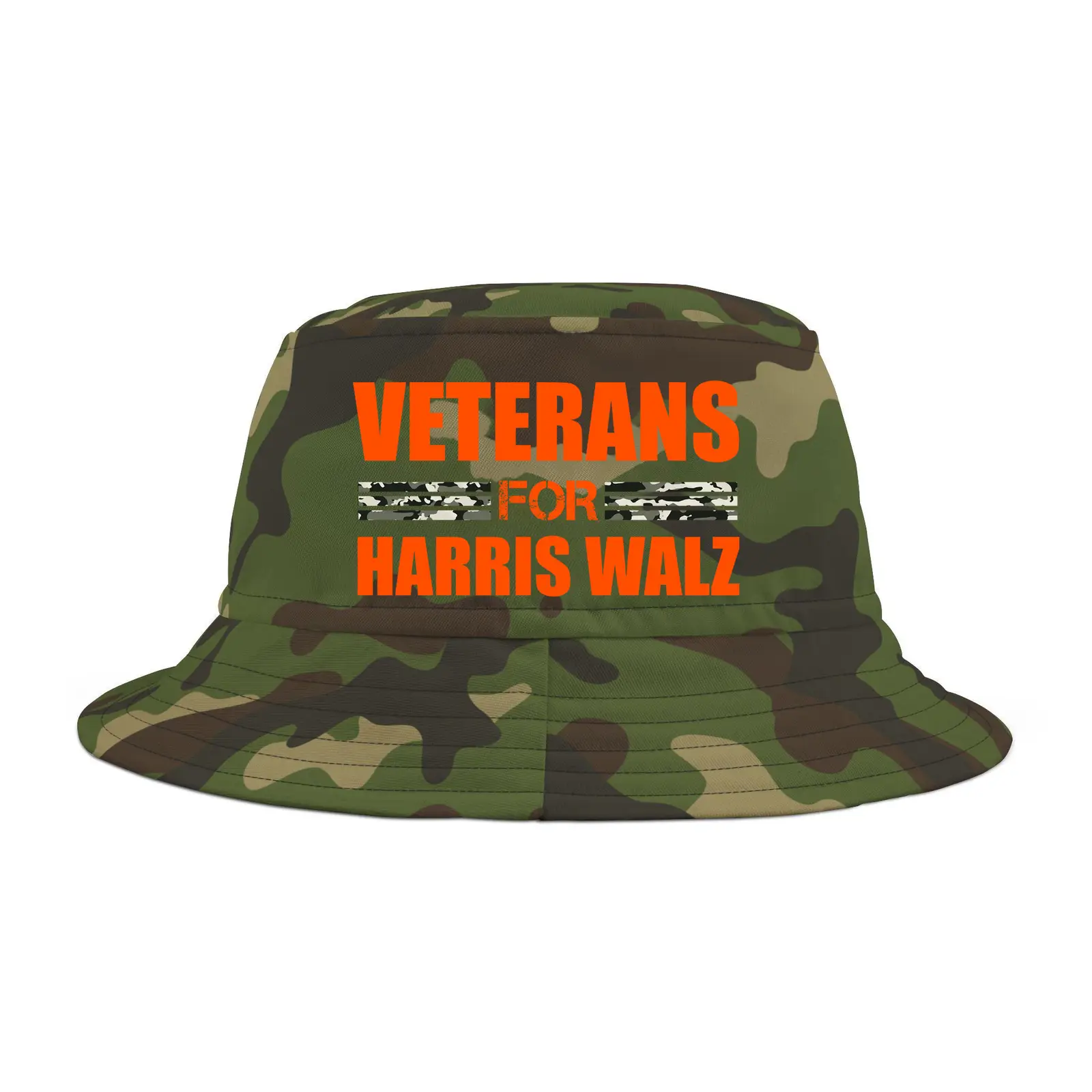Veterans For Harris Walz 2024 Camouflage Midwest Dad Bucket Hat Harris Walz Campaign Camo Merch